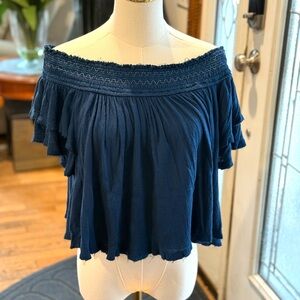 Free People Off The Shoulder raw hem top